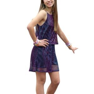 Ava & Yelly Blue Tween Metallic Popover Flounce Romper 14